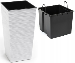 LA588 Doniczka FINEZJA 190x190 dłuto /biały