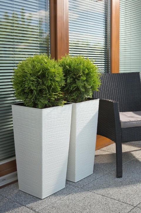 LA588 Doniczka FINEZJA 190x190 dłuto /biały