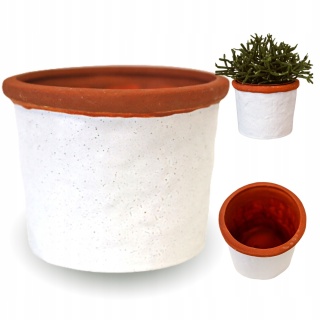 Osłonka ceramiczna biała TERAKOTA doniczka 13cm