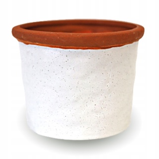 Osłonka ceramiczna biała TERAKOTA doniczka 13cm