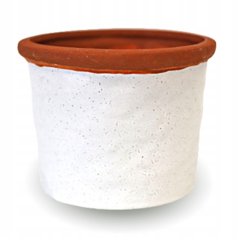 Osłonka ceramiczna biała TERAKOTA doniczka 13cm