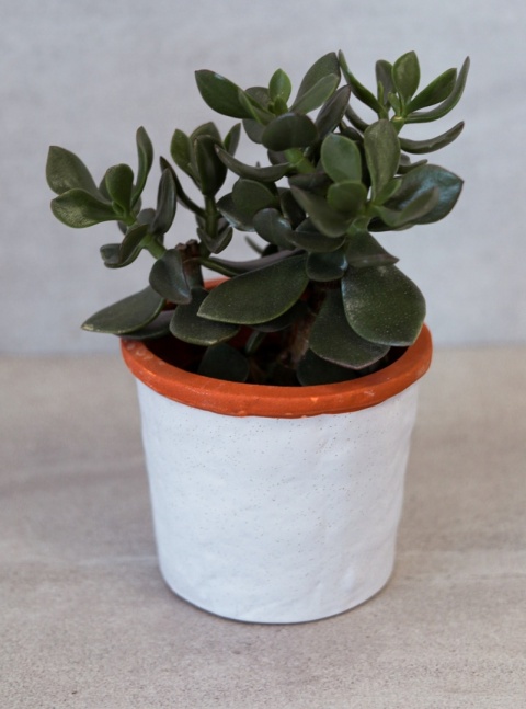 Osłonka ceramiczna biała TERAKOTA doniczka 13cm