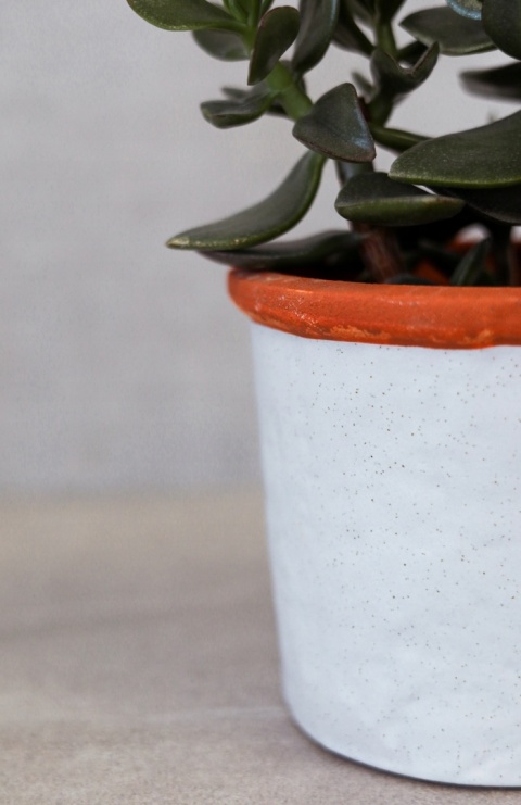 Osłonka ceramiczna biała TERAKOTA doniczka 13cm