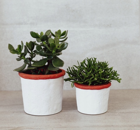 Osłonka ceramiczna biała TERAKOTA doniczka 13cm