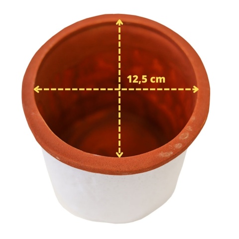 Osłonka ceramiczna biała TERAKOTA doniczka 13cm