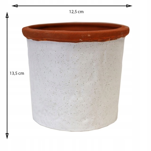 Osłonka ceramiczna biała TERAKOTA doniczka 13cm