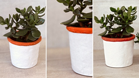 Osłonka ceramiczna biała TERAKOTA doniczka 13cm