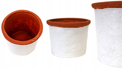 Osłonka ceramiczna biała TERAKOTA doniczka 13cm