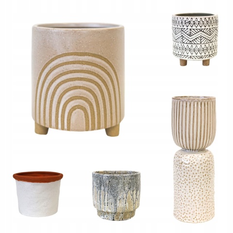 Osłonka ceramiczna biała TERAKOTA doniczka 13cm