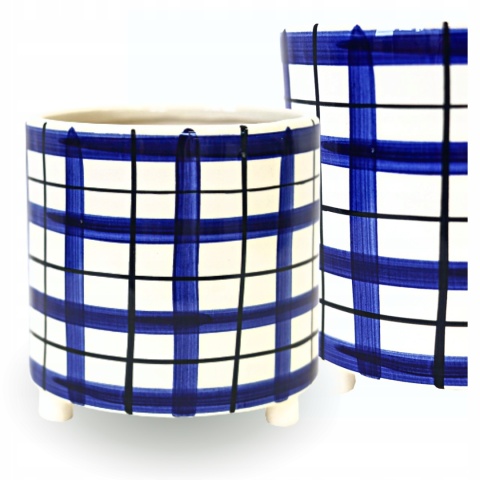 Osłonka ceramiczna stopki wzory doniczka w kratkę