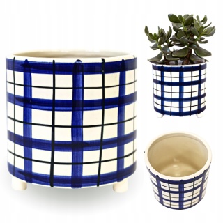 Osłonka ceramiczna stopki wzory doniczka w kratkę