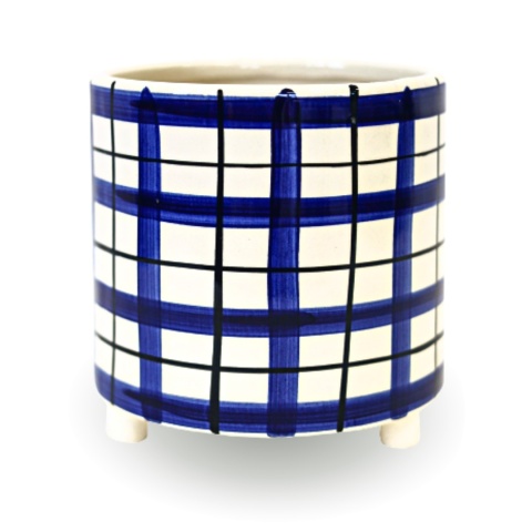 Osłonka ceramiczna stopki wzory doniczka w kratkę