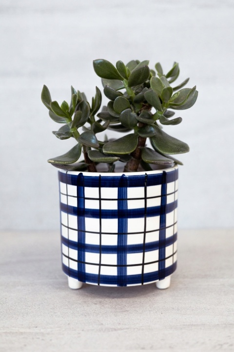 Osłonka ceramiczna stopki wzory doniczka w kratkę