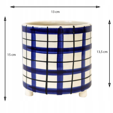 Osłonka ceramiczna stopki wzory doniczka w kratkę