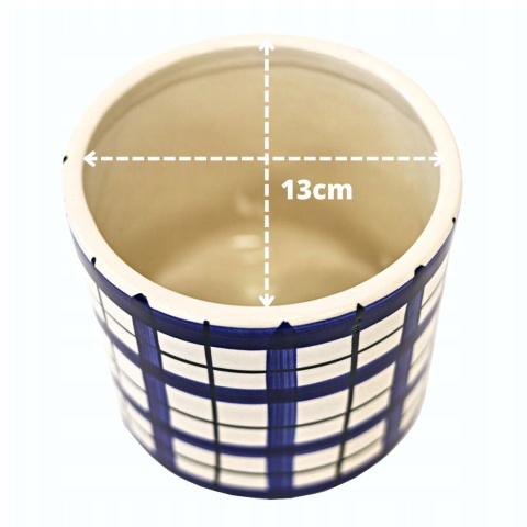 Osłonka ceramiczna stopki wzory doniczka w kratkę