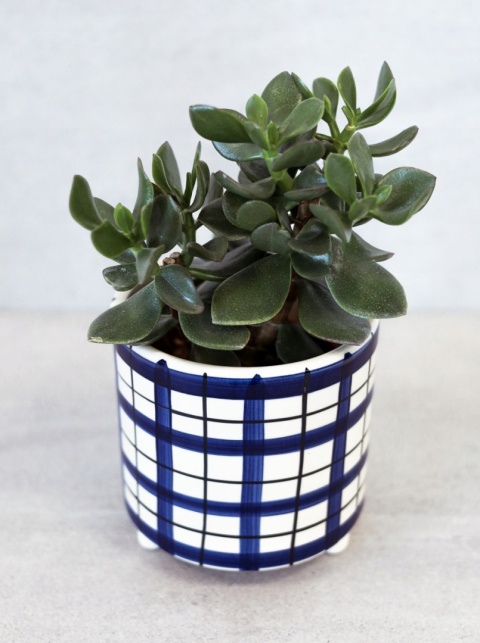 Osłonka ceramiczna stopki wzory doniczka w kratkę