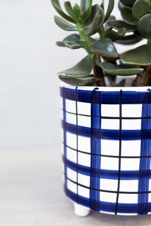 Osłonka ceramiczna stopki wzory doniczka w kratkę