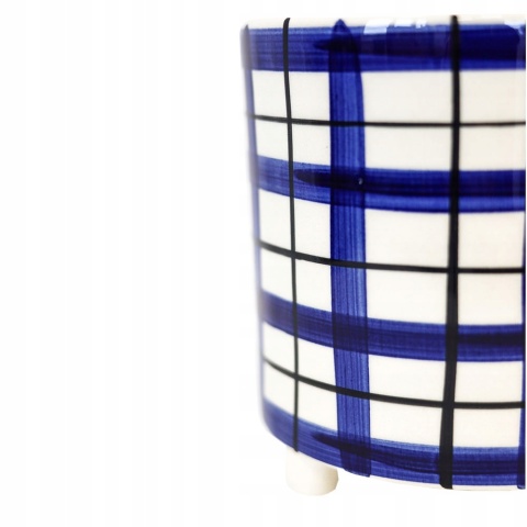 Osłonka ceramiczna stopki wzory doniczka w kratkę