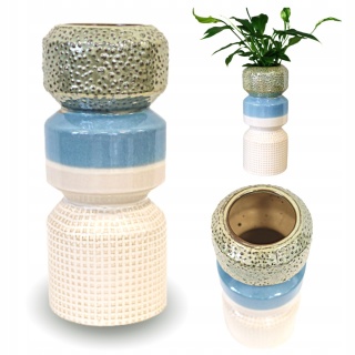 Osłonka ceramiczna wysoka wazon 32cm 2w1 kolorowa