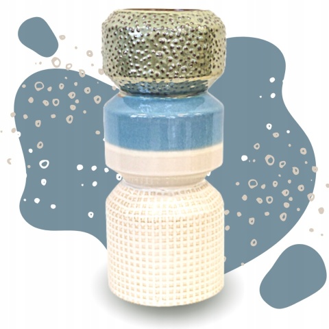 Osłonka ceramiczna wysoka wazon 32cm 2w1 kolorowa