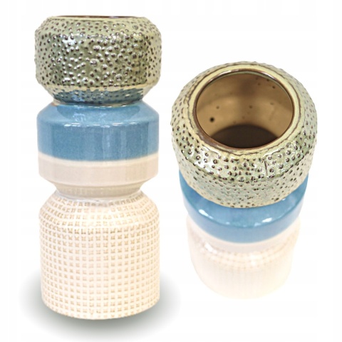 Osłonka ceramiczna wysoka wazon 32cm 2w1 kolorowa