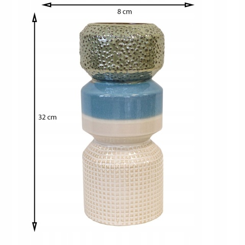 Osłonka ceramiczna wysoka wazon 32cm 2w1 kolorowa