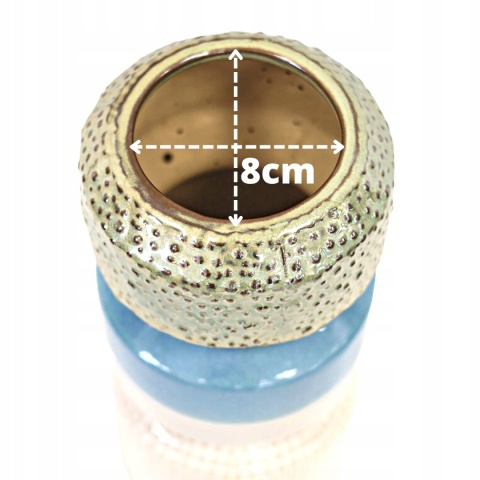 Osłonka ceramiczna wysoka wazon 32cm 2w1 kolorowa