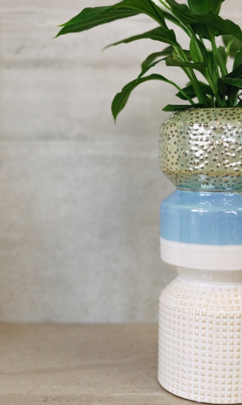 Osłonka ceramiczna wysoka wazon 32cm 2w1 kolorowa