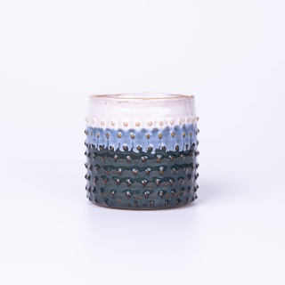 Osłonka na doniczkę ceramiczna wzór niebieska 11cm