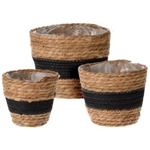 Zestaw osłonek z trawy morskiej BLACK 3 szt.