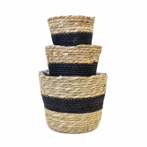 Zestaw osłonek z trawy morskiej BLACK 3 szt.