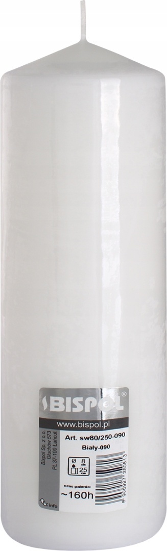 BISPOL ŚWIECA WALEC SW80/250-090 BIAŁA