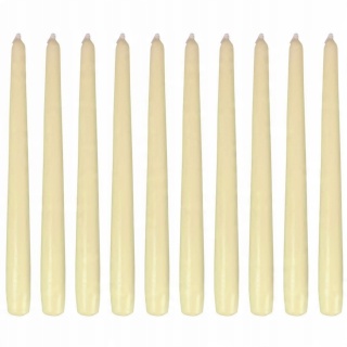 BISPOL, świeca stożek S30-011 ECRU 10 SZT