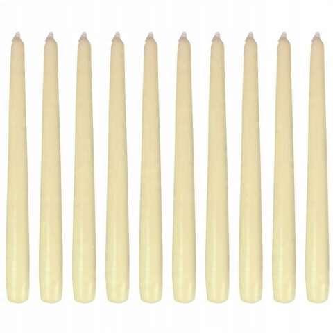 BISPOL, świeca stożek S30-011 ECRU 10 SZT