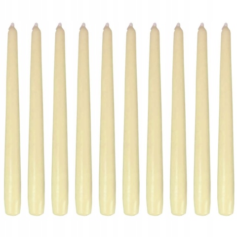 BISPOL, świeca stożek S30-011 ECRU 10 SZT