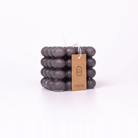 Dekoracyjna świeca kwadratowa bubble antracytowa