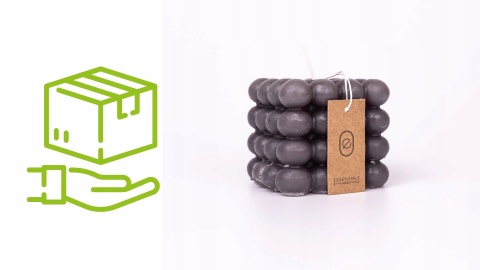 Dekoracyjna świeca kwadratowa bubble antracytowa