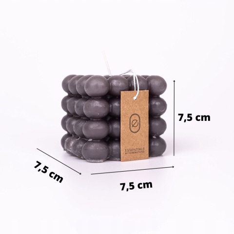 Dekoracyjna świeca kwadratowa bubble antracytowa