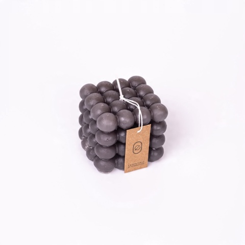 Dekoracyjna świeca kwadratowa bubble antracytowa