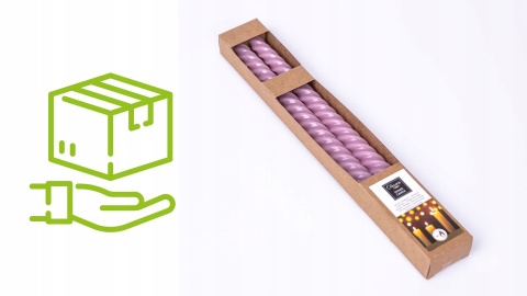 Długie świece stołowe zakręcone różowe 2-pak eco