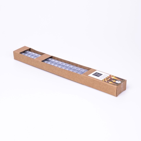 Długie świece stołowe zakręcone szare 2-pak eco