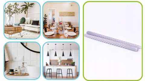 Długie świece stołowe zakręcone szare 2-pak eco