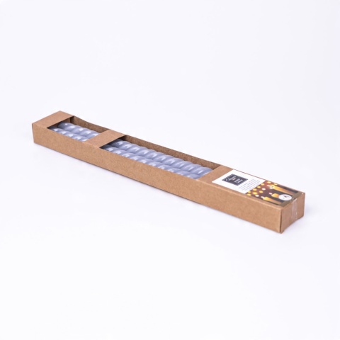 Długie świece stołowe zakręcone szare 2-pak eco