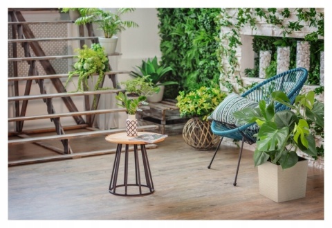 Doniczka JUKA ECO WOOD 190x190 dłuto - naturalne drewno