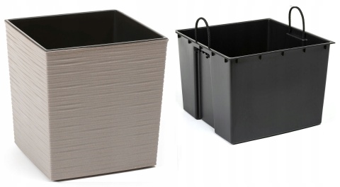 Doniczka JUKA ECO WOOD 300x300 dłuto - szary