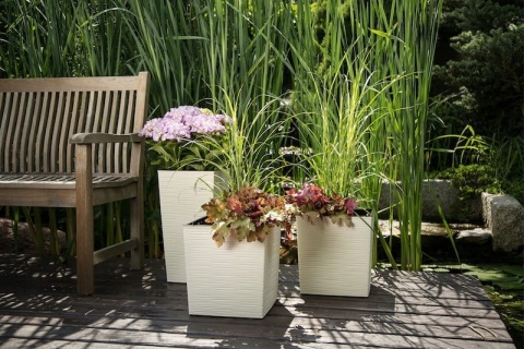 Doniczka JUKA ECO WOOD 300x300 dłuto - szary