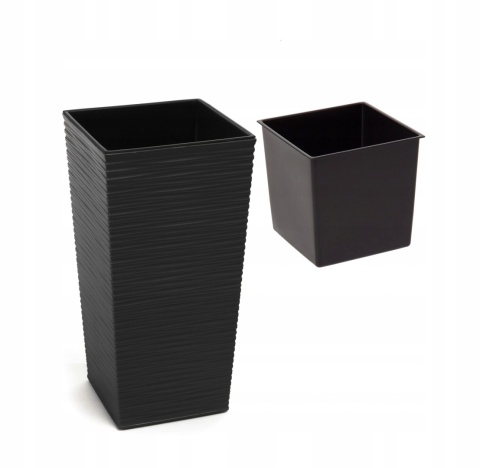 LA588 Doniczka FINEZJA 190x190 dłuto /czarny