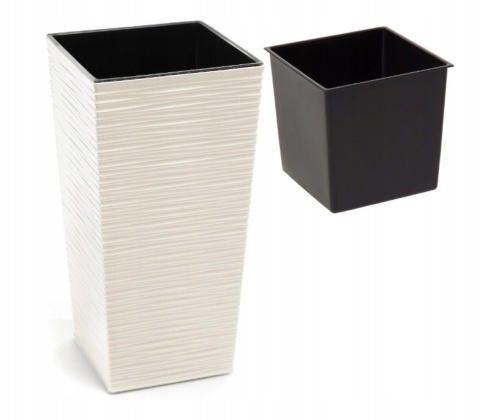 LA588 Doniczka FINEZJA 190x190 dłuto /czarny