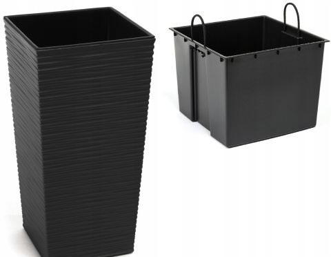 LA589 Doniczka FINEZJA 250x250 dłuto /czarny