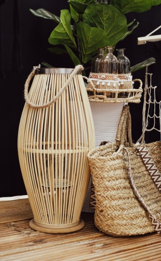 LANTERN BAMBOO 28X59CM NATURAL
